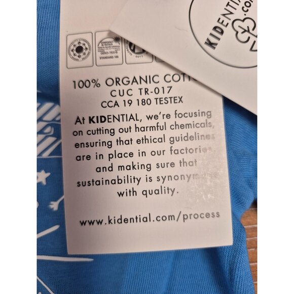 Kidiential Organic Cotton Blue Long Sleeve Shirt "Wake Up & Be Awesome" Design F - Picture 5 of 6